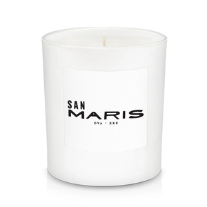 San Maris - Oya | XXX candle in white glass vessel