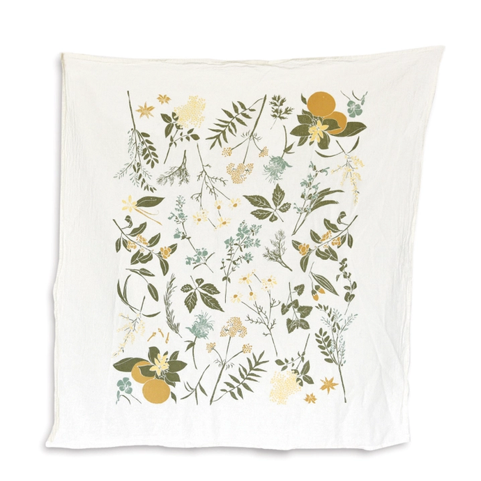 June and December Herbal Flower Tea Garden Towel Print
