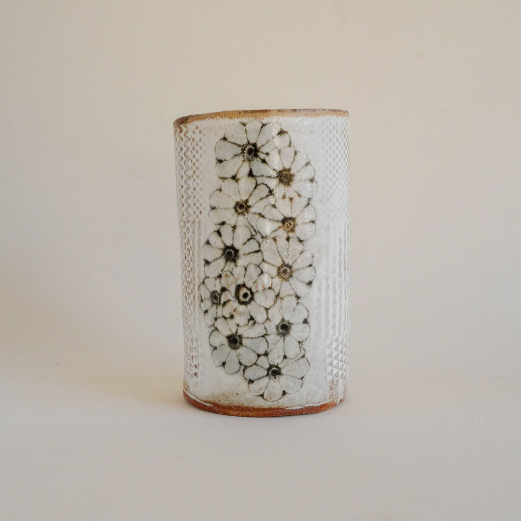 Spako Clay vase multi flower pattern and floral texture