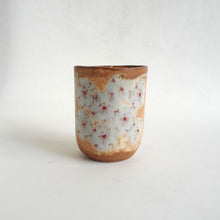 Spako Clay Wide Tumbler red line drawing, gold spodumene