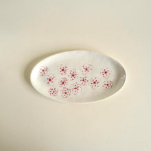 Spako Clay medium porcelain tray, red flower design