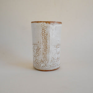 Spako Clay vase flower stem and floral texture pattern