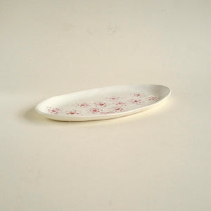 Spako Clay medium porcelain tray, red flower design