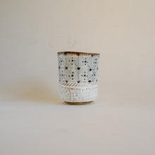 Spako Clay mug, geometric design.