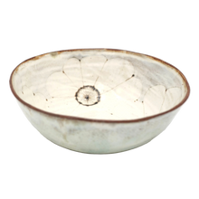 Ceramic bowl with a textured surface on a white background