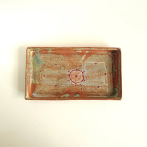 Spako Clay medium Rectangular Tray, red flower design