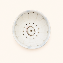Ceramic bowl with a decorative pattern on a white background
