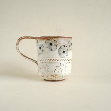 Spako Clay Mug,wildflower design