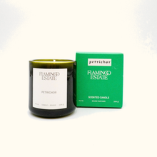 Flamingo Estate scented candle with packaging on a white background