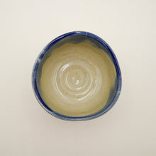 Handmade Blue & Ivory Seto Yaki Matcha Bowl | Japanese Chawan