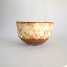 Ceramic bowl with a textured surface on a white background