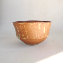 Brown ceramic bowl on a white background