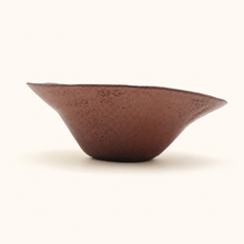 Brown ceramic bowl on a white background
