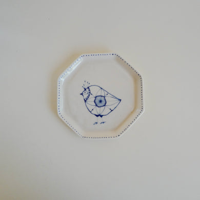 Spako Clay Porcelain Octagon Bird Plate