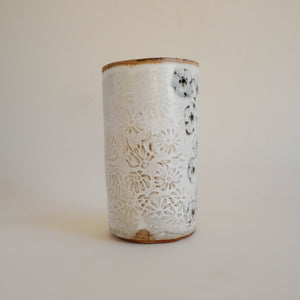 Spako Clay vase multi flower pattern and floral texture