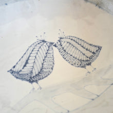 Blue bird illustration on a textured white background