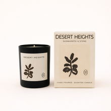 Desert Heights candle and packaging on a white background