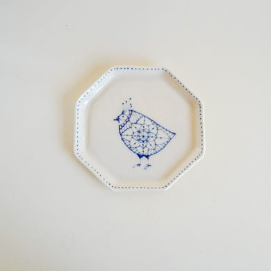 Spako Clay porcelain bird octagon plate