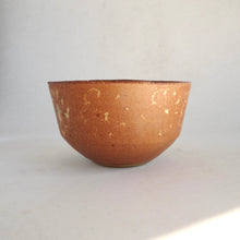 Brown ceramic bowl on a white background