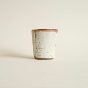 Spako Clay Wine Glass No.6 - white glaze with small texture detail 