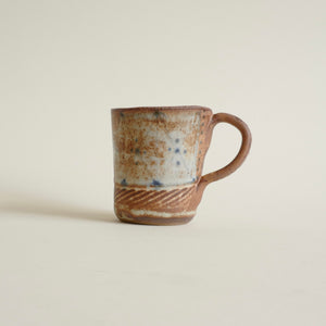 Spako Clay Demi-Tasse Cup No. 11 side view with handle on the right side. 
