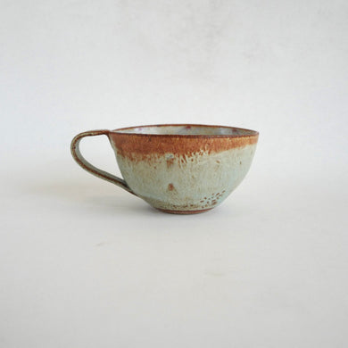Spako Clay Cappuccino mug Red with gold spodumene