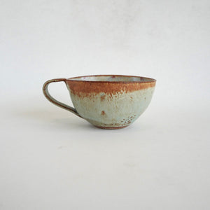 Spako Clay Cappuccino mug Red with gold spodumene