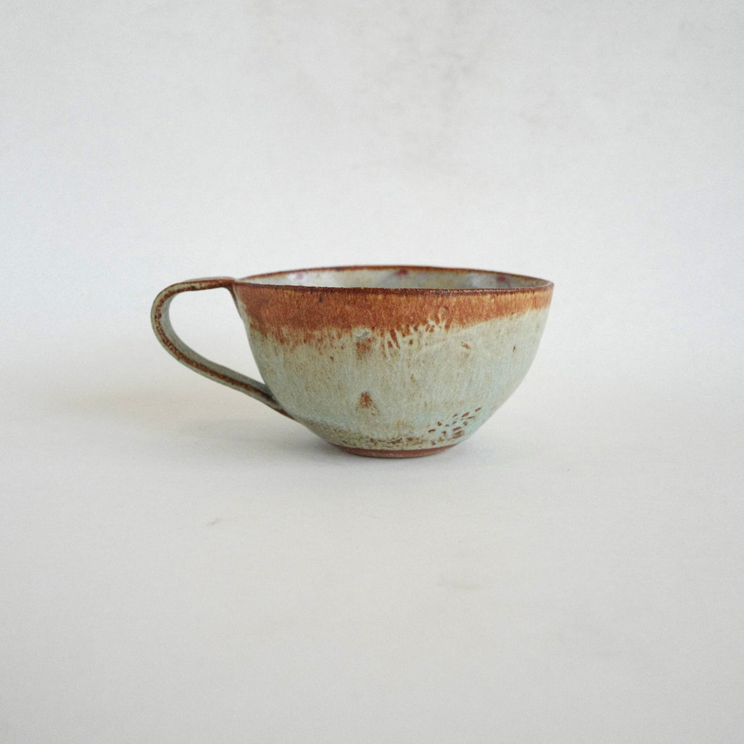 Spako Clay Cappuccino mug Red with gold spodumene
