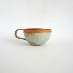 Spako Clay Cappuccino mug Red with gold spodumene