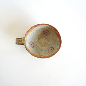 Spako Clay Cappuccino mug Red with gold spodumene