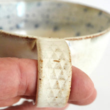 Spako Clay Cappuccino Mug geometric emboss pattern, white glaze