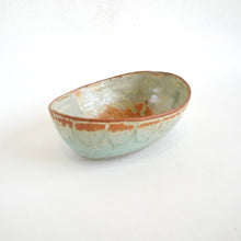 Spako Clay oval serving bowl Red with gold spodumene