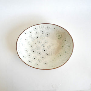 Spako Clay oval platter black with white glaze