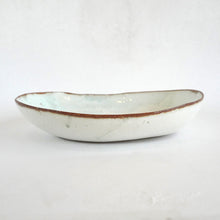 Spako Clay oval platter blue with white glaze