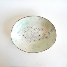 Spako Clay oval platter blue with white glaze