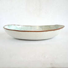Spako Clay oval platter blue with white glaze