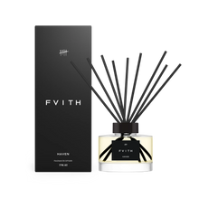 Fvith Haven Diffuser with reeds and box packaging