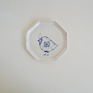 Spako Clay Porcelain Octagon bird plate