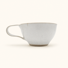 Spako Clay cappuccino mug with white glazing on a white background