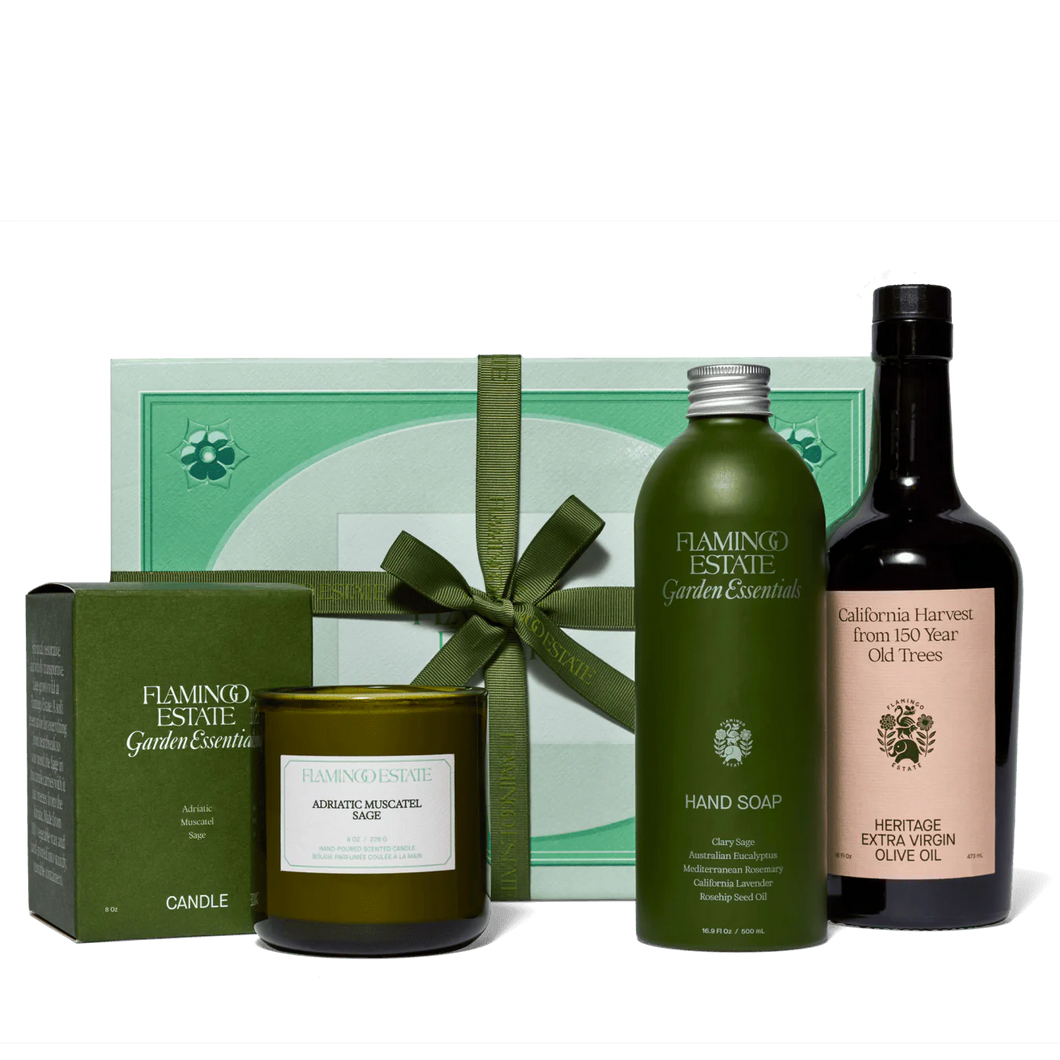 Flamingo Estate Mini Garden Tour products and gift box