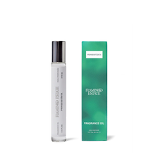 Flamino Estate fragrance oil bottle and packaging on a white background