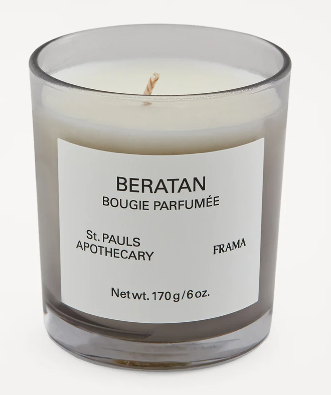 St. PAUL APOTHECARY FRAMA SCENTED CANDLE | BERATAN IN CLEAR GLASS CONTAINER