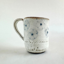 Spako Clay Demi-Tasse Cup 003 multi blue flowers white glaze profile