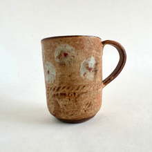 Spako Clay Demi-Tasse Cup 1 burnt orange glaze multi flowers profile1