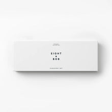 Eight & Bob perfume discovery set in White rectangular box with 'Eight & Bob' branding on a light gray background