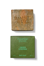 Flamingo Estate Green Goddess soap bar with box packaging 