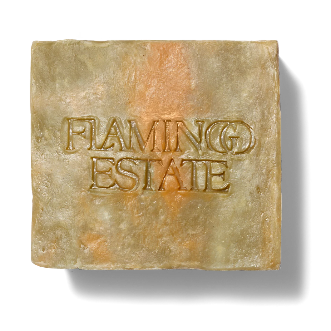 Flamingo Estate Green Goddess soap bar in white background 