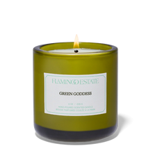 Flamingo Estate Green Goddess Candle in white background 