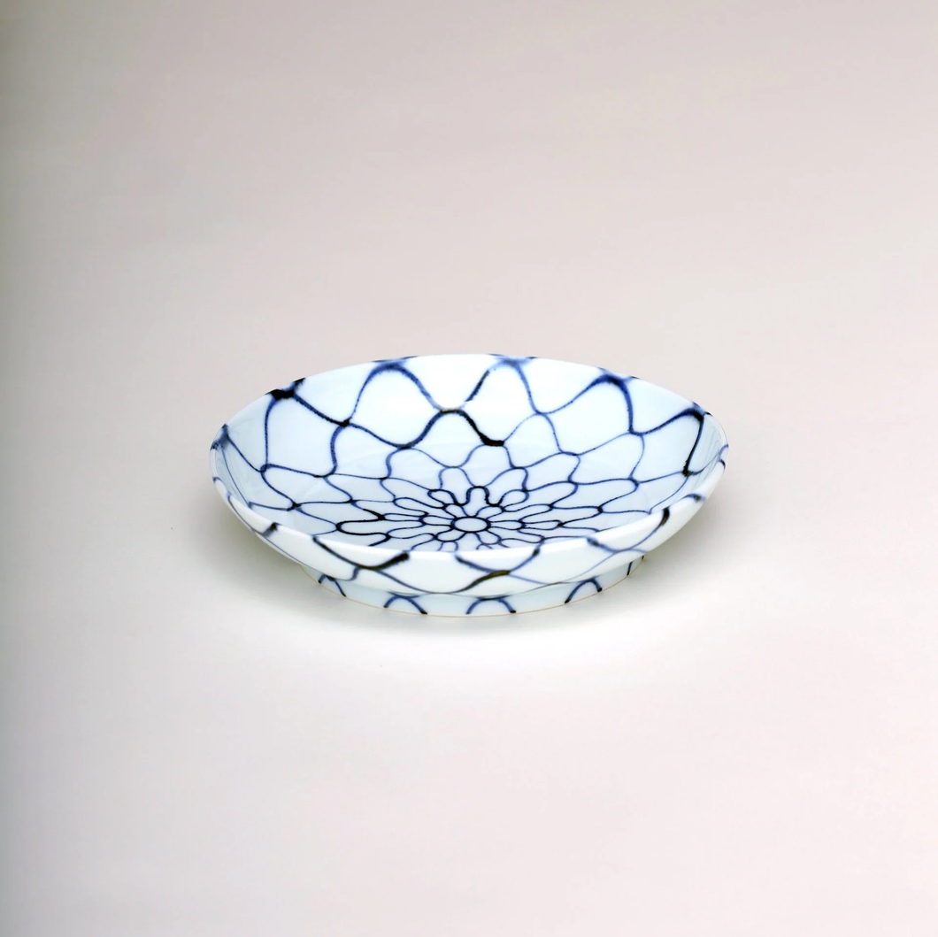 Handpainted Dish by Yuko Kiln in basket weave pattern