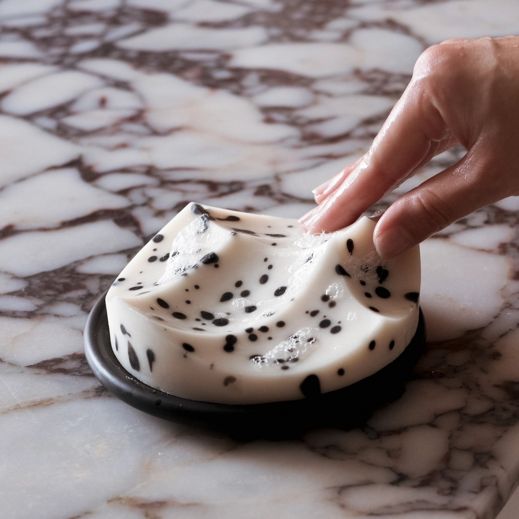 Hand lathering the UMÉ Studio Erode Soap - White Grapefruit